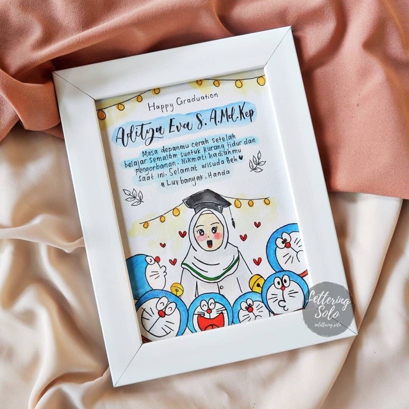 ILUSTRATION 5R (17x22cm) KADO ULANG TAHUN, KADO WISUDA, KADO ANNIV, KADO WEDDING