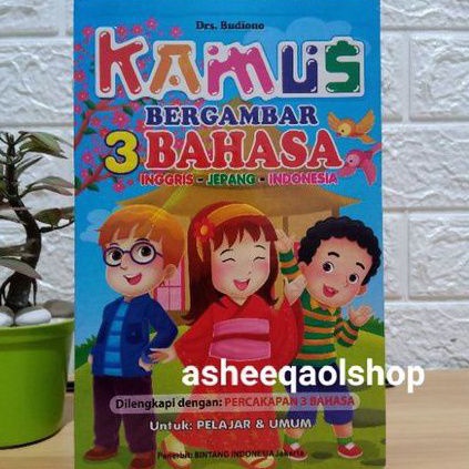 Buku Kamus 3 Bahasa Inggris/Jepang/Indonesia Bergambar Dilengkapi Percakapan untuk Pelajar &amp; Umum