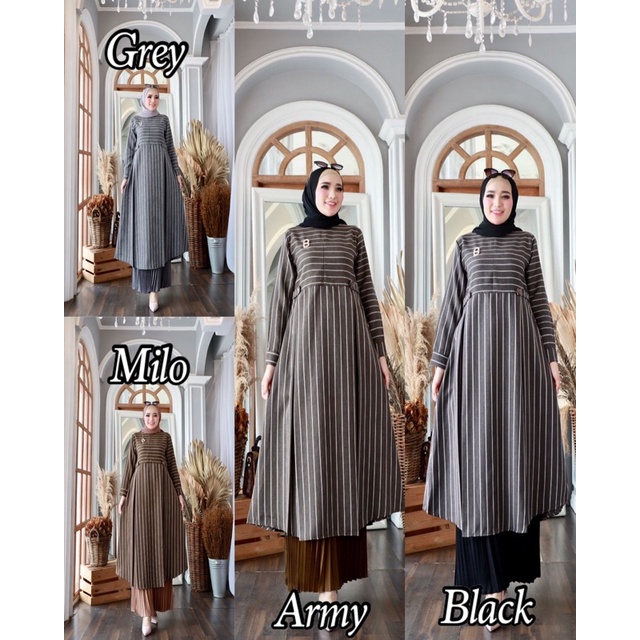 [BEST SELLER] [TERLARIS] LOVATA 7 GLZ GLAMZ GAMIS SET ROK PLISKET