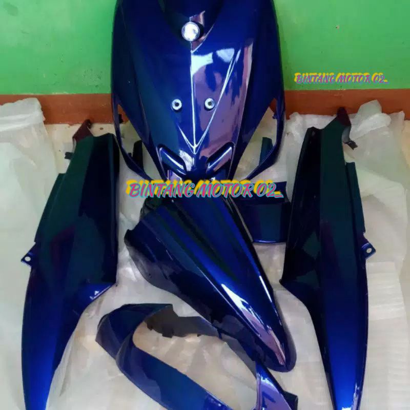 BODY HALUS YAMAHA MIO SPORTY BIRU TUA KUNING MERAH HITAM PLUS STIKER.BODY SET MIO SPORTY WARNA LENGK