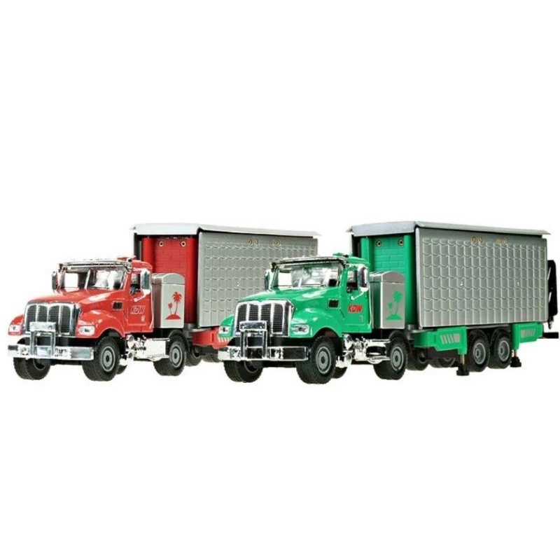 Diecast Truck KDW Double Deck Transformation Truck Miniatur Diecast Kaidiwei Skala 1:50