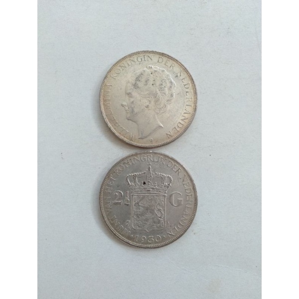 koin 21/2 Gulden atau 2.5 Gulden Wilhelmina fake besi sepuh perak