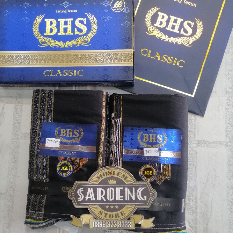 Sarung Tenun BHS Classic Gold JGE JGL Spesial Hitam