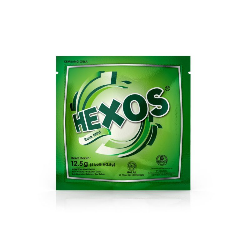 

Hexos Mint 3 sachet Permen pelega tenggorokan Permen Mint