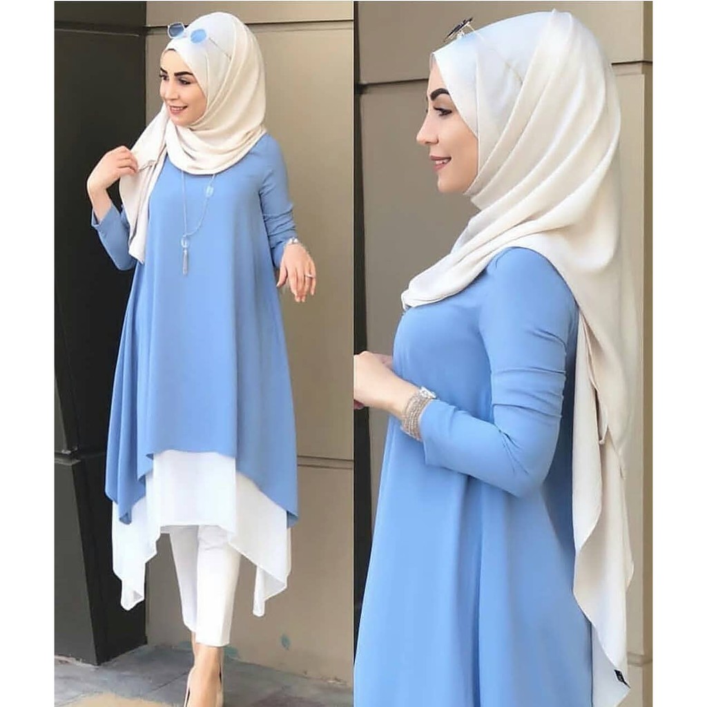 KALITA TUNIK Wolfice Baju Tunik Panjang Kancing Hidup Baju Atasan Wanita Busui Modern Terbaru