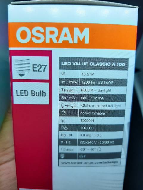 BOHLAM LED OSRAM VALUE 13.5W 13.5 WATT ORIGINAL