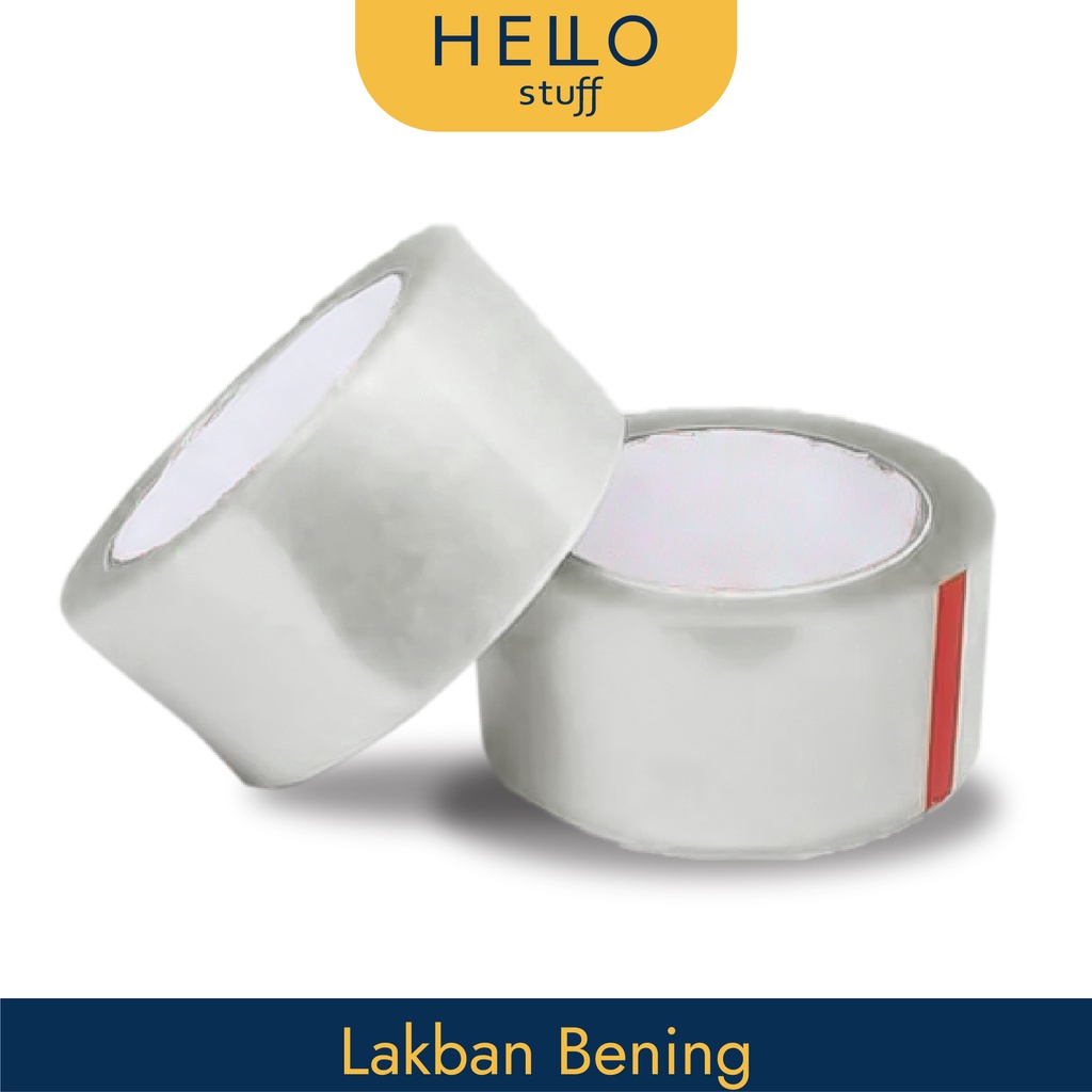 

Hello Stuff Lakban Bening 80 yard/ Isolasi Selotip Bening/ Solatape Transparan