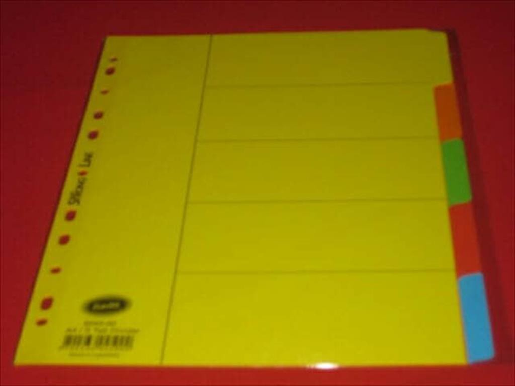 

Divider Bantex 6005 00 Plastic A4 5 tabs