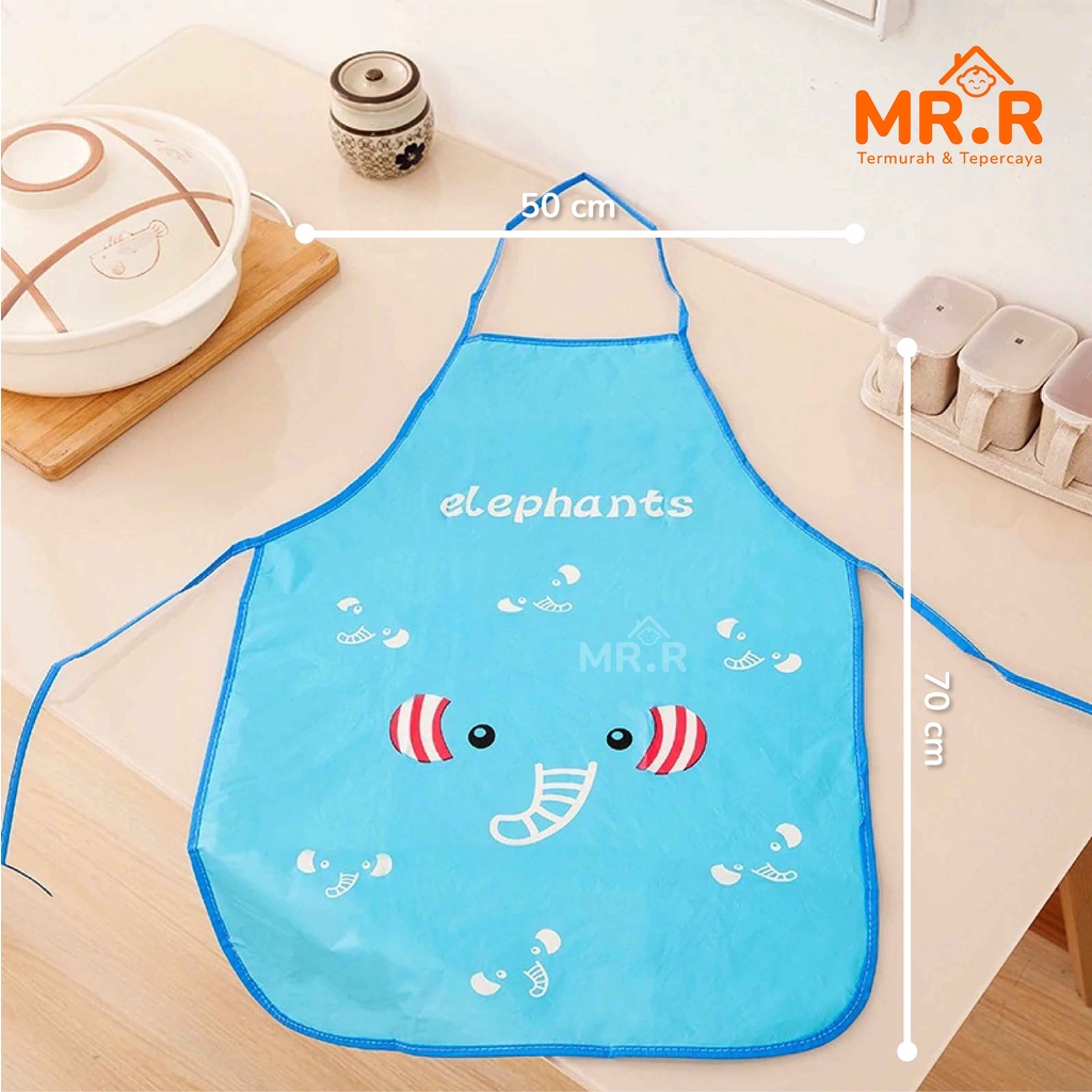 Celemek Masak Dapur Anti Air Dan Minyak Waterproof Bahan Apron Pelindung Memasak Karakter Kartun