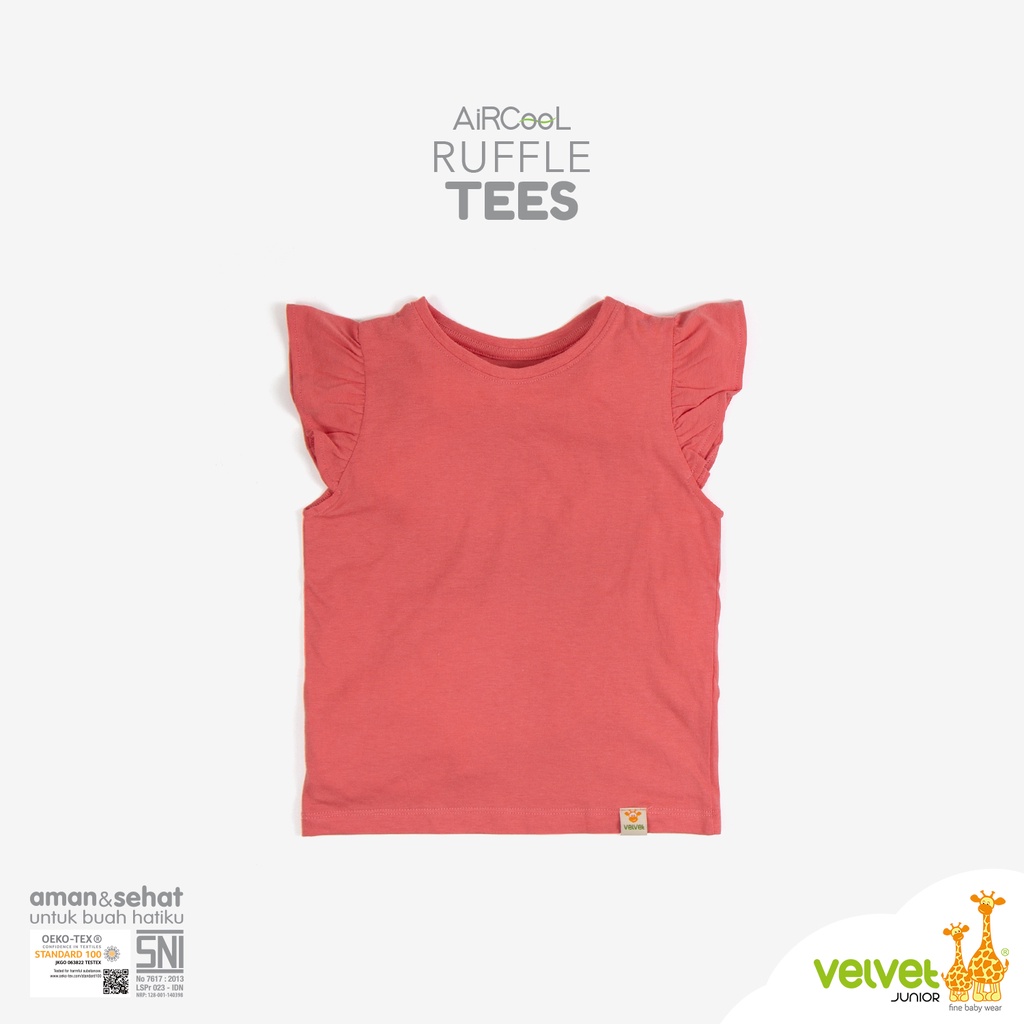 Velvet Junior Kaos Anak Perempuan - Ruffle Tees - Shell Pink