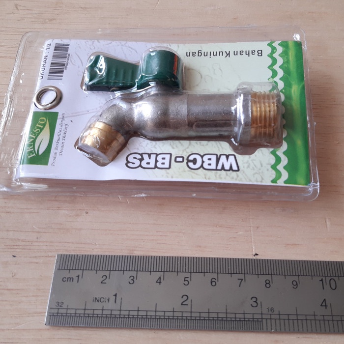 PTMndri - ERNESTO Kran Air Tembok 1/2" Keran Kuningan Kamar Mandi Cebol Taman