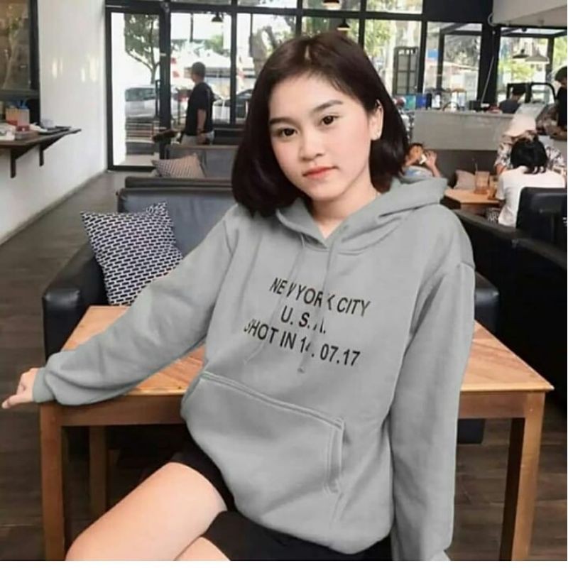 (COD) SWEATER HOODIE WANITA NEW YORK CITY FLEECE MURAH TEBAL BEST SELLER KEKINIAN-2