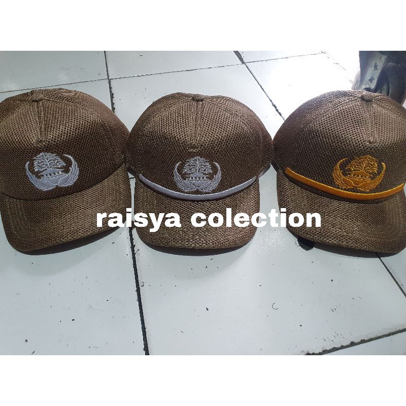 topi korpri jaring coklat