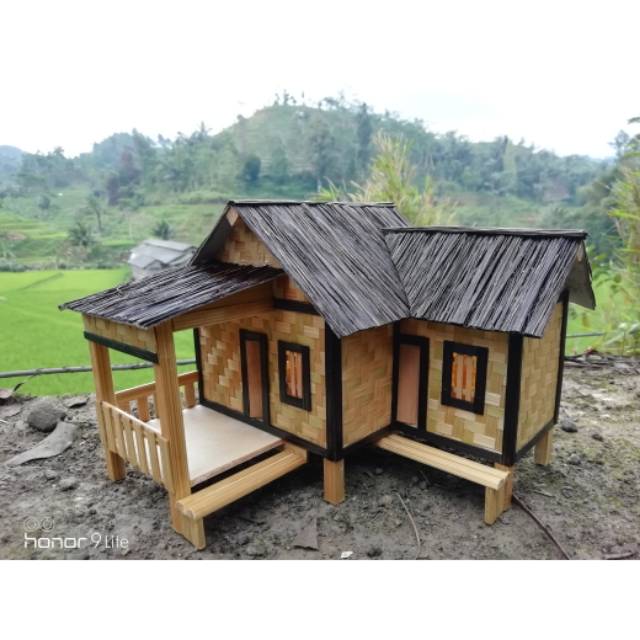 Miniatur Rumah Adat Sunda Terbuat dari  Bambu  Shopee 