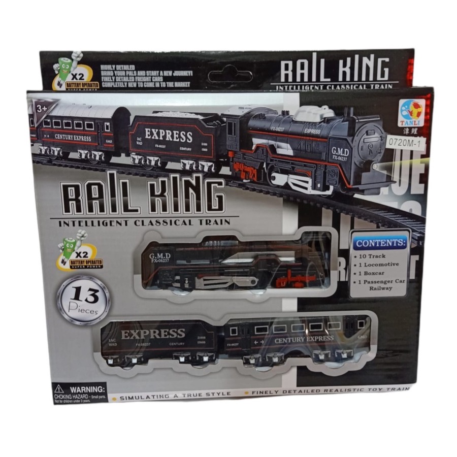 Mainan Anak Laki-laki TRACK KERETA API  RAIL KING JS1715 13 Pcs Gerbong / Kado Anak Cowok Mainan Edukasi Train Kids