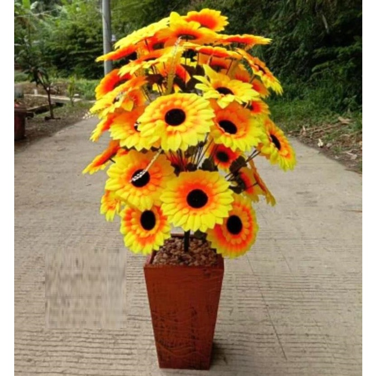 Bunga Matahari Jumbo 36 Kuntum Hias Plastik Artificial Palsu 90Cm/Dekorasi Sudut Hiasan Ruang