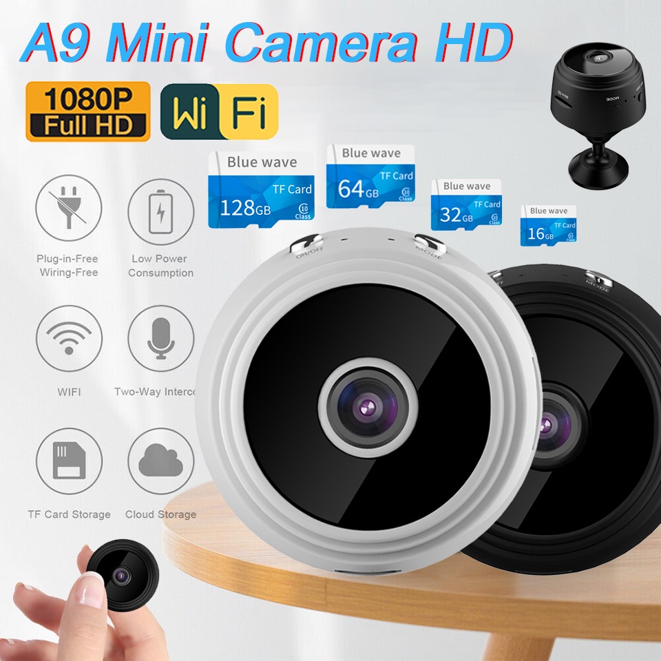 A9 Mini Kamera 1080p HD Mini Nirkabel Pengawasan Video A9 Kamera WiFi 1080HP Perekam Kamera Olahraga Luar Ruang