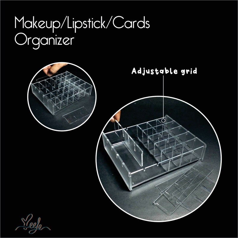Acrylic organizer for lipstick, jelwery, online shop card | Rak akrilik