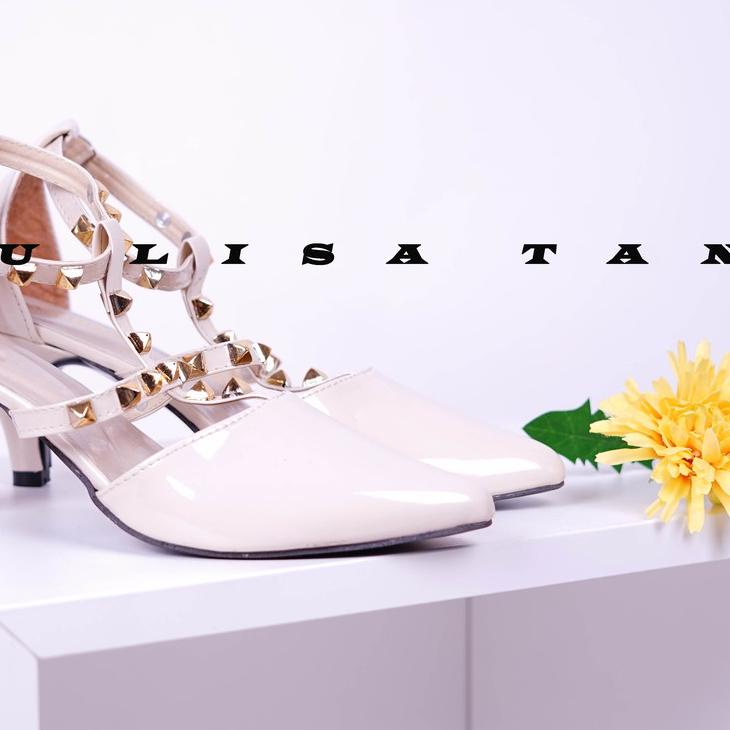 ☈ NunuLisaTan - 3 warna High Heels Wanita Terbaru cantik Sepatu Hak 5cm Klip Klip V01 ☪