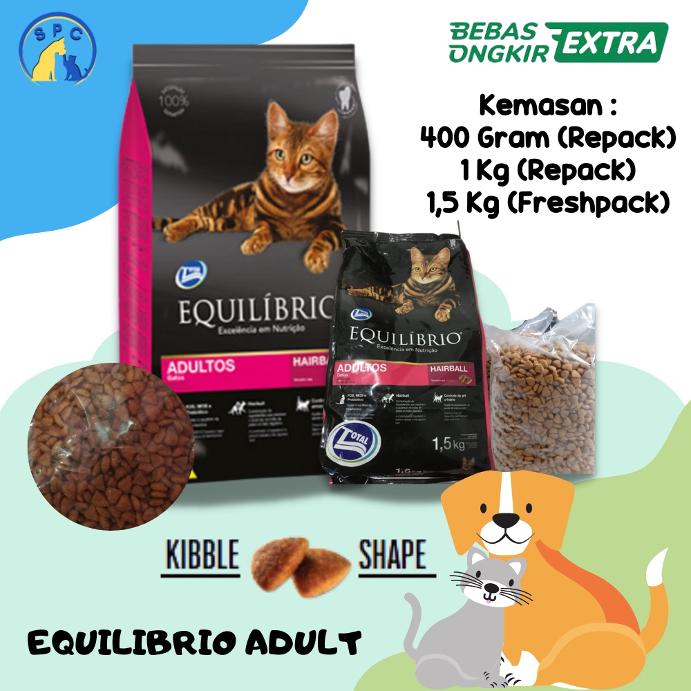 EQUILIBRIO Adult Kitten Persian Repack 500 Gram Makanan Kucing PREMIUM CAT FOOD Prebiotik Probiotik