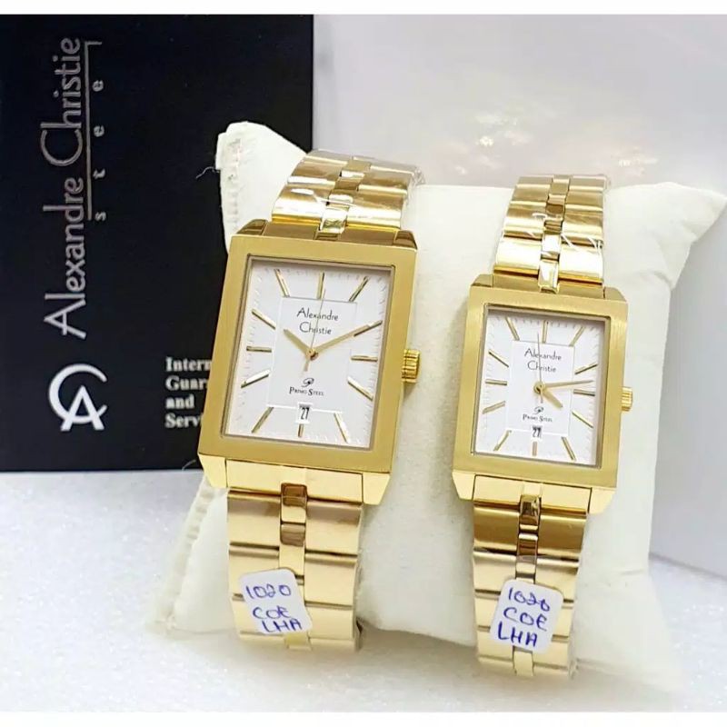 Jam tangan Termahal Couple Alexandre Christie 1020 Tanggal Aktif / Fashion Pria & Wanita