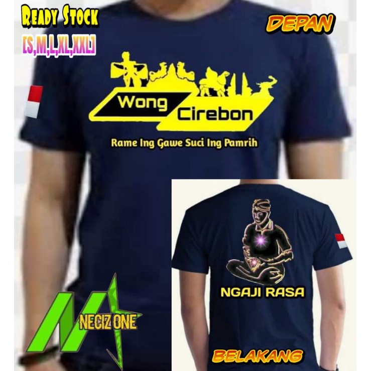 KAOS KEREN ATASAN PRIA WONG CIREBON NGAJI RASA BAHAN KATUN (ROUND NECK)