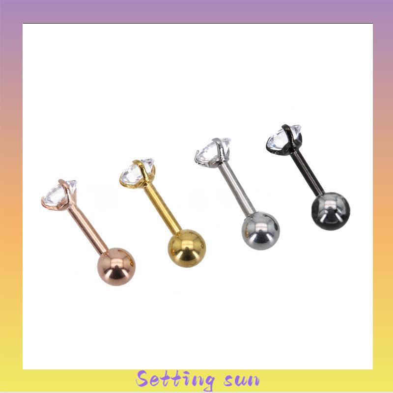 3 Cakar Kartilago Tujuan Ganda Anting-anting Stainless Steel Tragus Anting Fashion 1 Stud TN