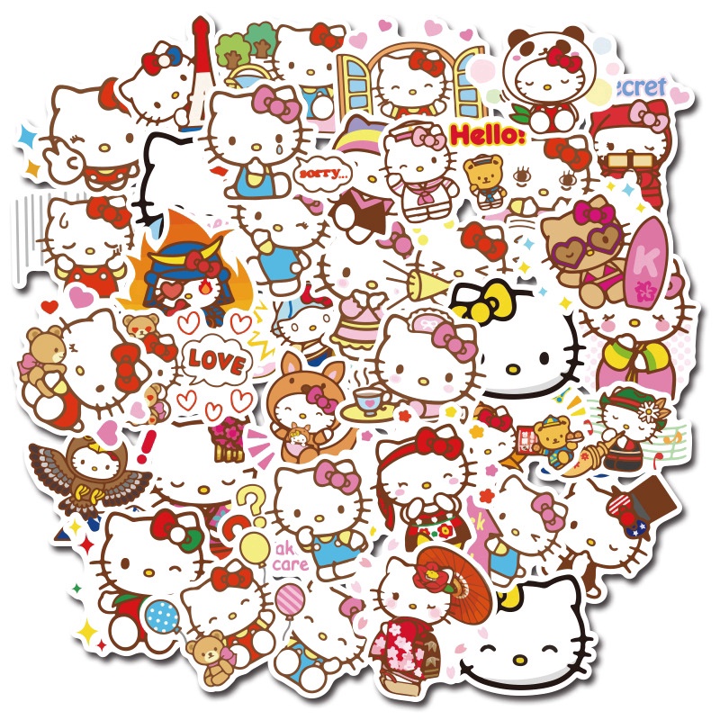 

Stiker Kartun Hello Kitty Lucu isi 24/28 pcs