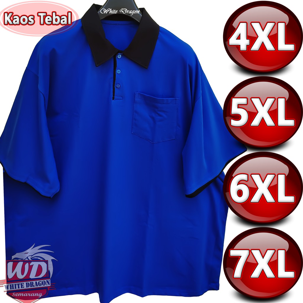 Kaos POLO Big Size  4XL 5XL 6XL 7XL KAOS KERAH polos  BIRU BENHUR kerah HITAM Bigsize JUMBO