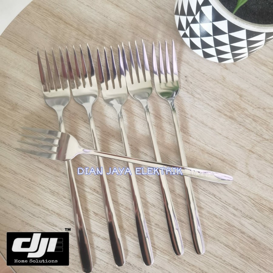 Sendok Garpu makan stainless tebal model Korea isi 6 pcs