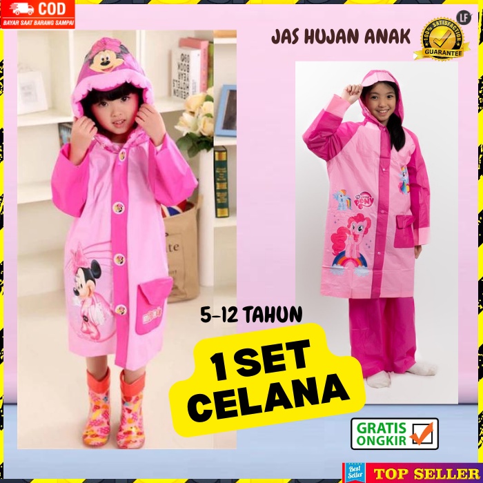 JAS HUJAN ANAK PEREMPUAN MANTEL HUJAN MOTOR ANAK LAKI LAKI RAINCOAT KIDS KOREA JAKET IMPORT C23