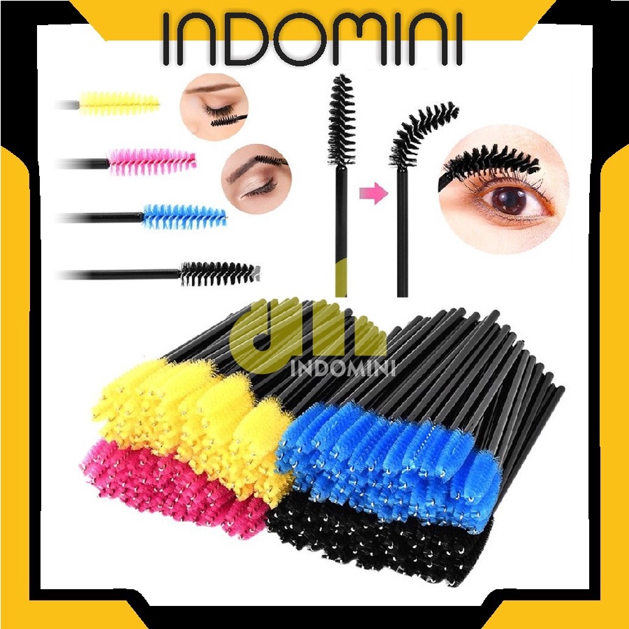 INDOMINI Sikat Maskara / Sisir Bulu Mata Brush Kuas Eyelash Extention Bulu Mata Alis Eyebrow Make Up R743