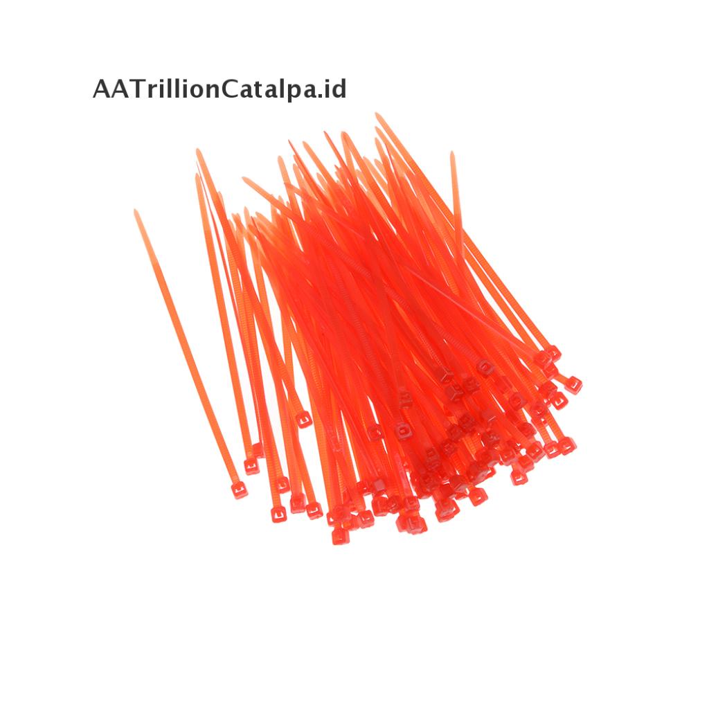 (AATrillionCatalpa) 100pcs Tali Pengikat Kabel Bahan Plastik Nilon Warna-Warni Ukuran 3x100mm