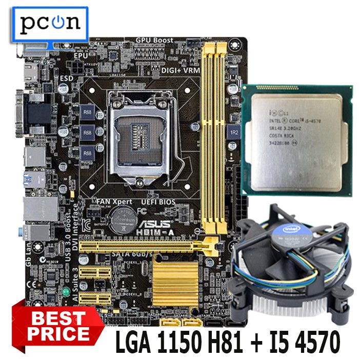 PAKET MAINBOARD LGA 1150 H81 ASUS DENGAN I5 4570