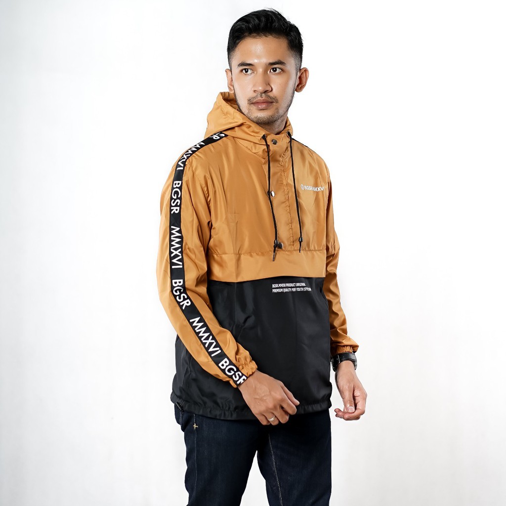 Jaket Cagoule Pria Jaket Cowok Distro Cougle L XXL Parasut Taslan BGSR Original Brand