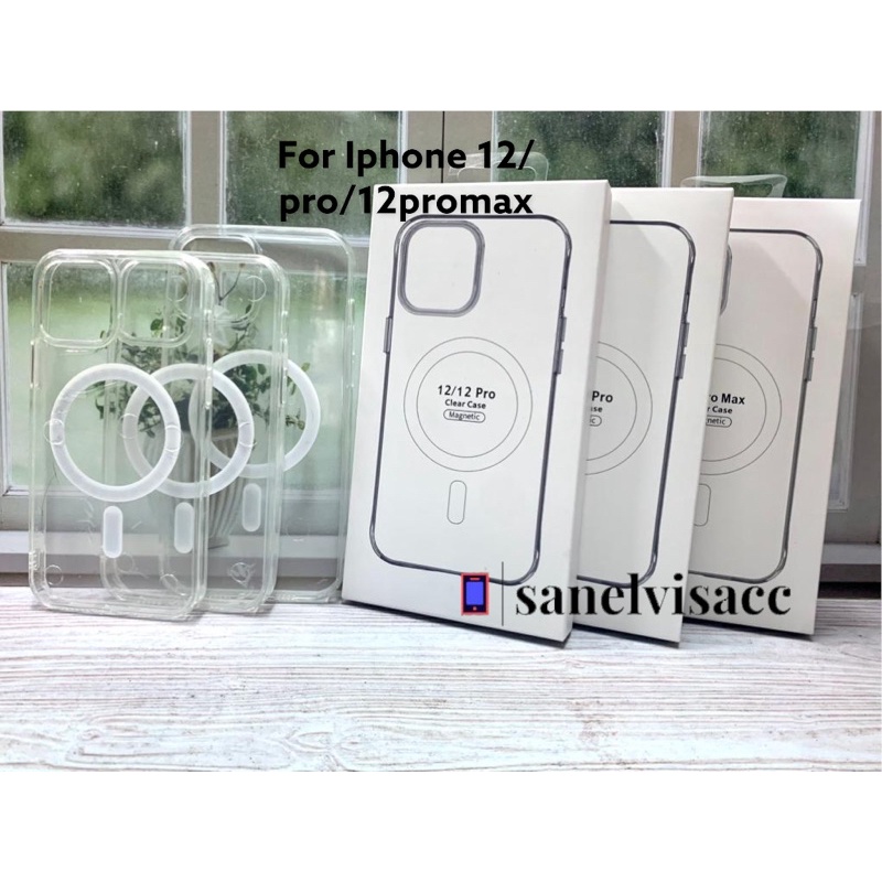 Case Iphone 12 / 12 Pro / 12 Pro Max , Casing Iphone Magsafe Clear Hybrid Bumper , Case Clear Apple