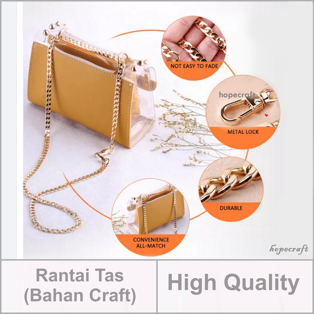 Rantai Tas High Quality + Pengait (Bahan Craft)/Rantai Tas Rajut