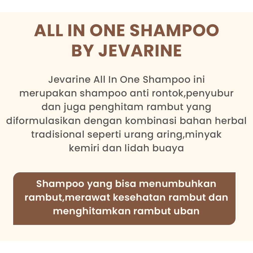 Shampoo Jevarine All In One Shampoo Anti Rontok Penghitam &amp; Penyubur Rambut BPOM