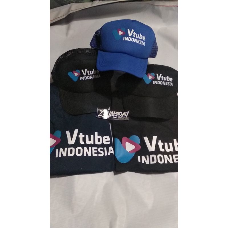 Kaos VTUBE indonesia CUSTOM Topi Vtube premium cotton
