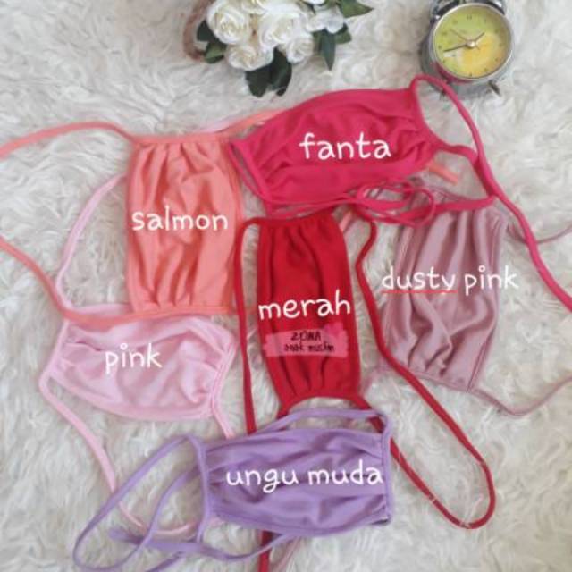 Masker vania KAOS polos / masker vania penutup mulut dan hidung / masker hijab tali sambung