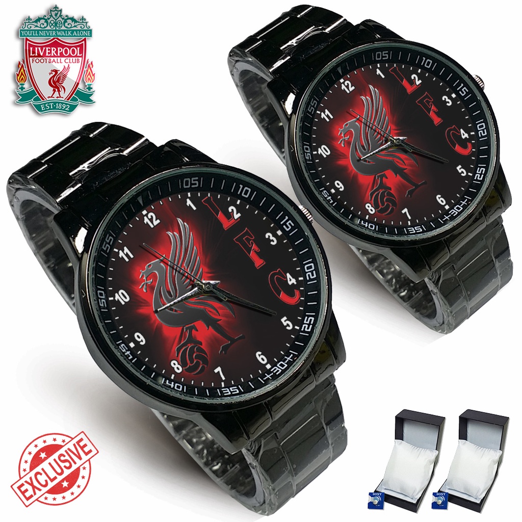 ( Keren ) Jam Tangan Liverpool Rantai Hitam - Couple / Satuan Exclusive 3