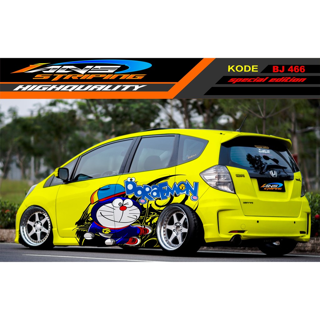 DECAL STICKER MOBIL JAZZ, BRIO, AGYA, CALYA, YARIS / VARIASI STICKER MOBIL DORAEMON STIKER MOBIL