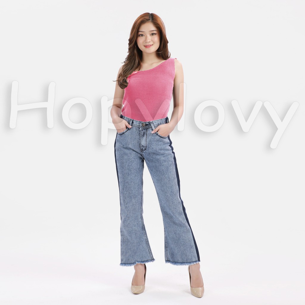 HOPYLOVY Blouse Rajut Wanita One Shoulder Amber