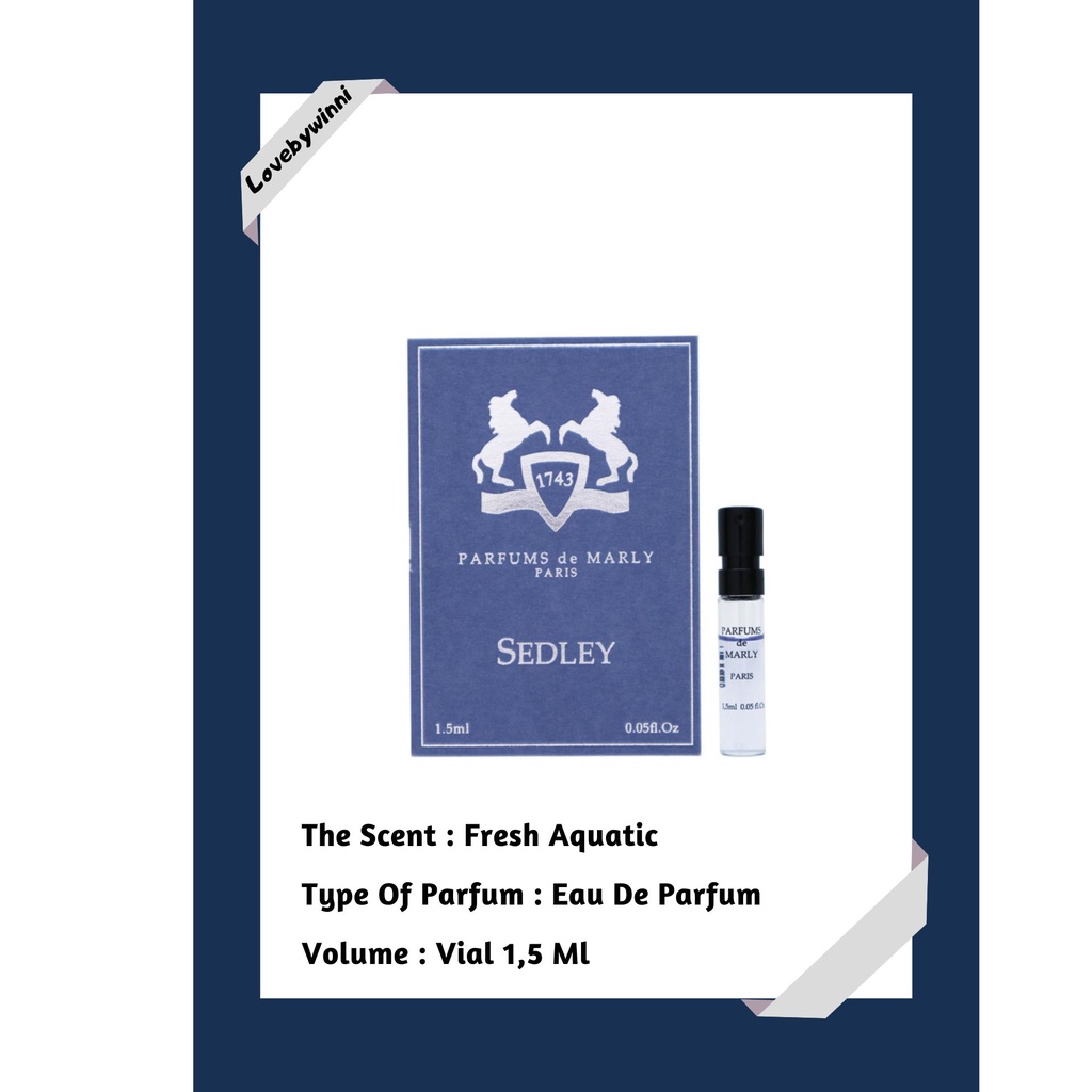 Jual Original Vial Parfums De Marly Sedley Edp Ml Shopee Indonesia