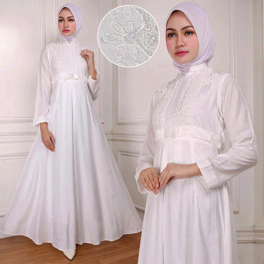 Gamis Putih Sifon Murah
