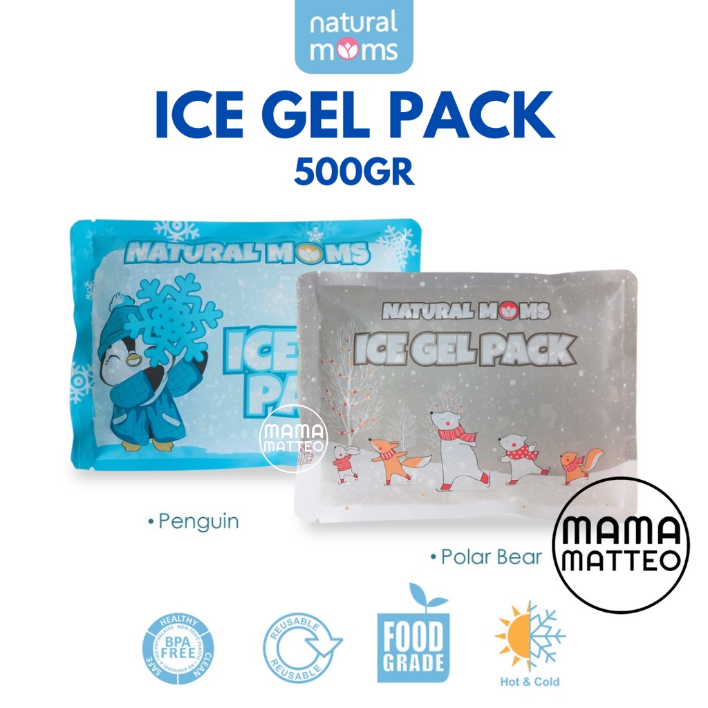 NATURAL MOMS Ice Gel Pack 500GR 500ml / Pendingin ASI / Polar Bear / Little Penguin / BANDUNG