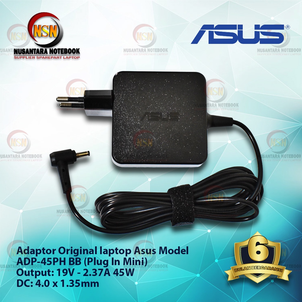 Adaptor Charger Original Asus 19V - 2.37A Plug In Mini DC 4.0*1.35 mm