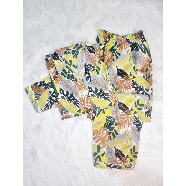 Baju Tidur Piyama Wanita Cewek Pajamas Dewasa Motif Tie Dye PP-PP JANBOL YELLOW