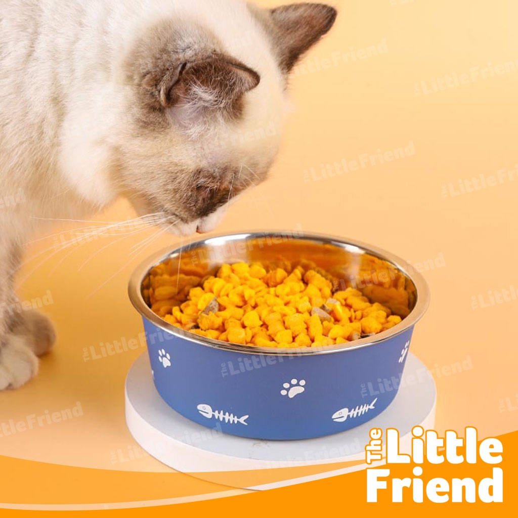 Mangkuk Makan atau Minum Kucing Anjing Non Slip Double Layer Stainless