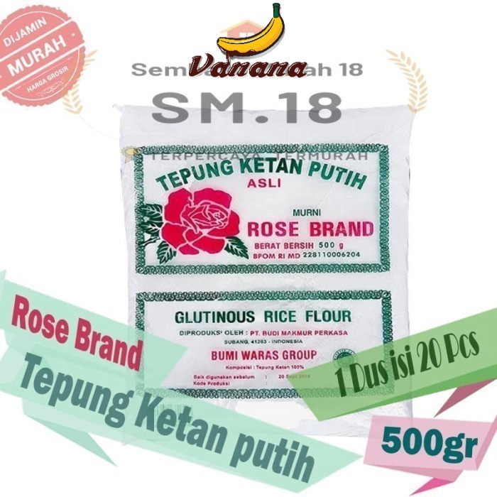 

Tepung Ketan Putih Rose Brand 500gr - Grosir Termurah - Per Pcs